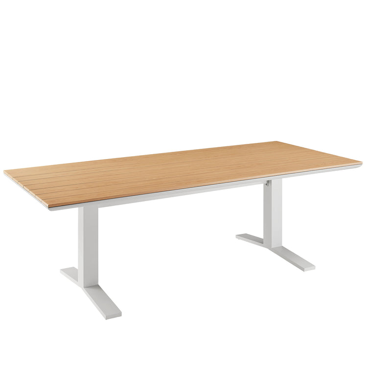 Gavelston 91" Outdoor Patio Aluminum Dining Table - Natural White