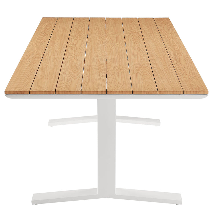 Aeris 9-Piece Outdoor Patio Aluminum Dining Set - White