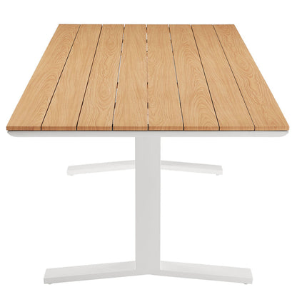 Gavelston 91" Outdoor Patio Aluminum Dining Table - Natural White