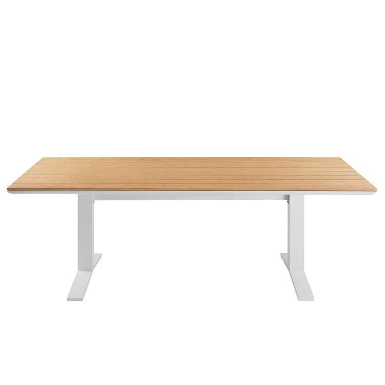 Gavelston 91" Outdoor Patio Aluminum Dining Table - Natural White