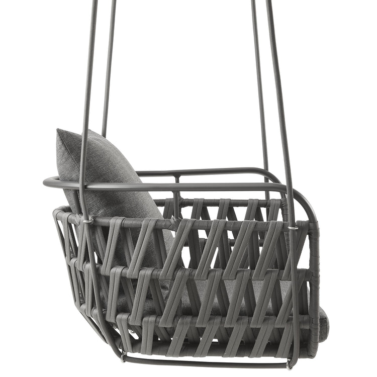 Kaliah Outdoor Patio Aluminum Swing Chair - Charcoal Charcoal