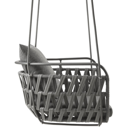 Kaliah Outdoor Patio Aluminum Swing Chair - Charcoal Charcoal