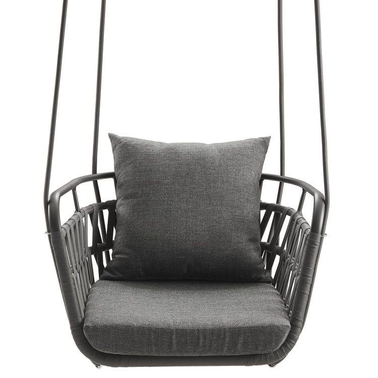 Kaliah Outdoor Patio Aluminum Swing Chair - Charcoal Charcoal