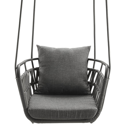 Kaliah Outdoor Patio Aluminum Swing Chair - Charcoal Charcoal