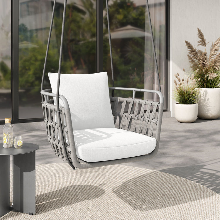 Kaliah Outdoor Patio Aluminum Swing Chair - Kaliah Outdoor Patio Aluminum Swing Chair