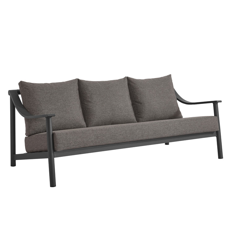 Terrace Outdoor Patio Aluminum Sofa - Carbon Graphite