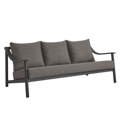 Terrace Outdoor Patio Aluminum Sofa - Carbon Graphite