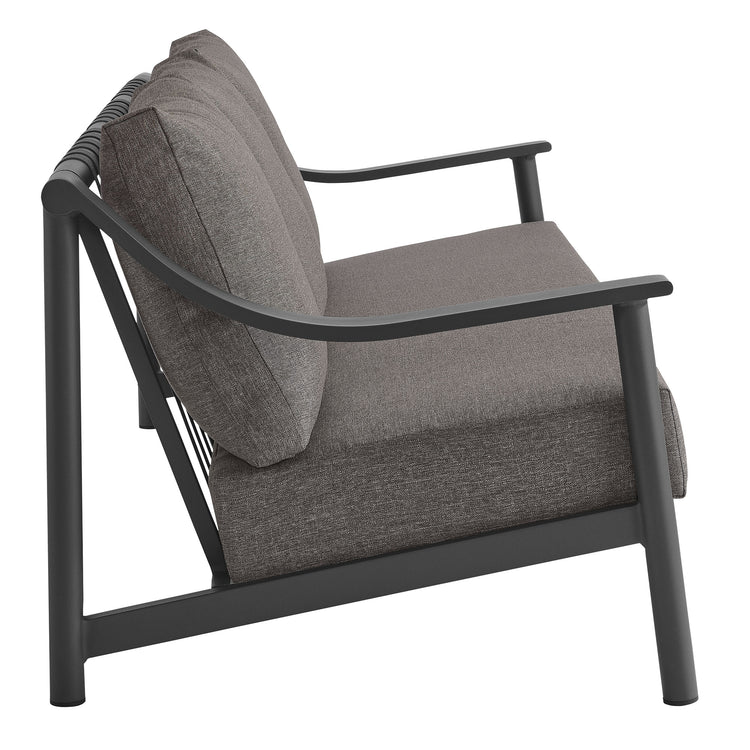 Terrace Outdoor Patio Aluminum Sofa - Carbon Graphite