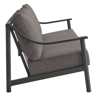 Terrace Outdoor Patio Aluminum Sofa - Carbon Graphite
