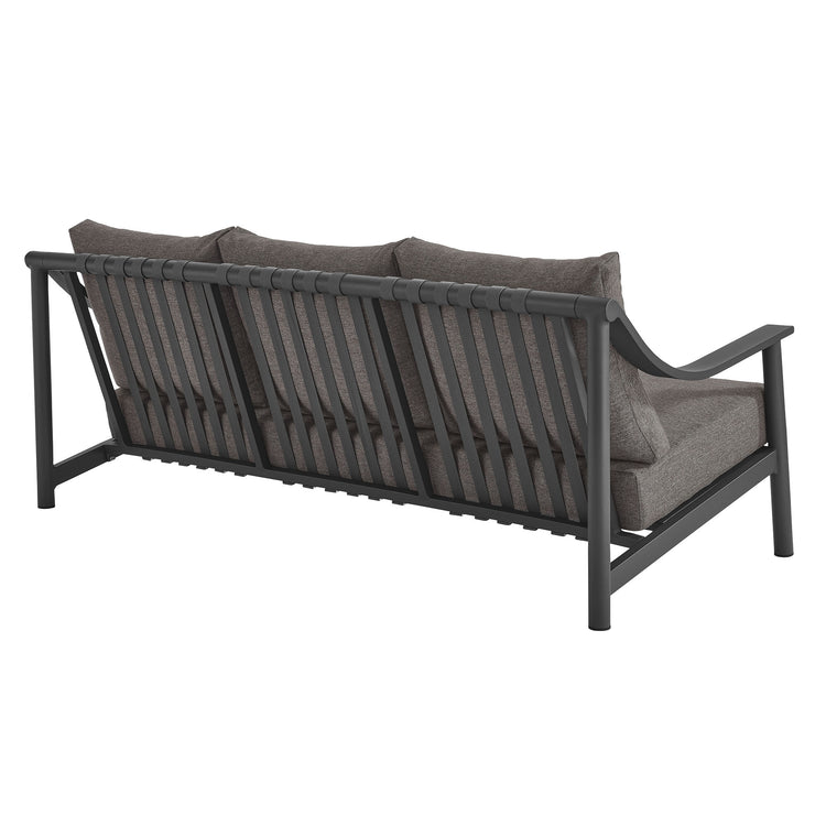 Terrace Outdoor Patio Aluminum Sofa - Carbon Graphite