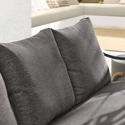 Terrace Outdoor Patio Aluminum Sofa - Carbon Graphite
