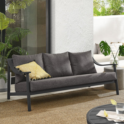 Terrace Outdoor Patio Aluminum Sofa - Carbon Graphite