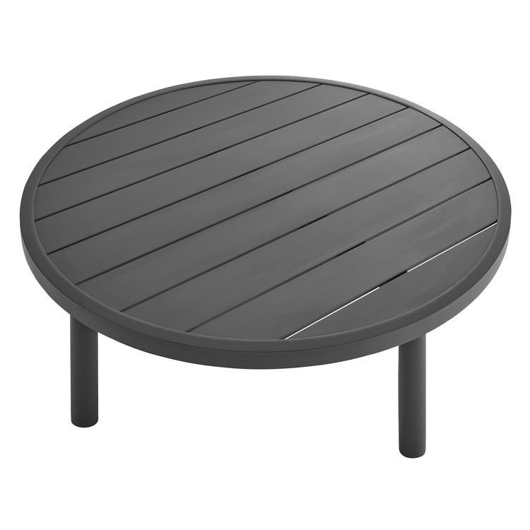 Terrace 35" Outdoor Patio Aluminum Round Coffee Table - Default Title