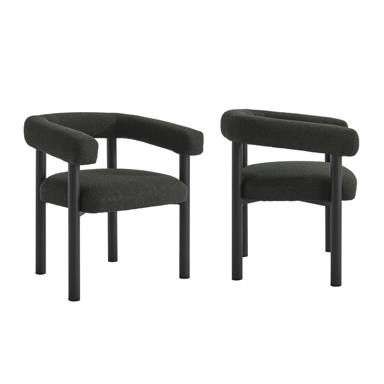 Nautica Outdoor Patio Aluminum Dining Armchairs Set of 2 - Charcoal Graphite