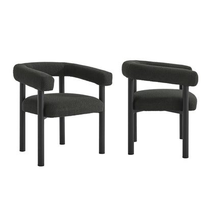 Nautica Outdoor Patio Aluminum Dining Armchairs Set of 2 - Charcoal Graphite