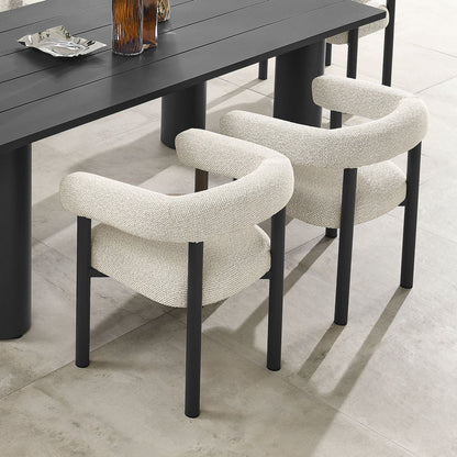 Nautica Outdoor Patio Aluminum Dining Armchairs Set of 2 - Ivory Graphite