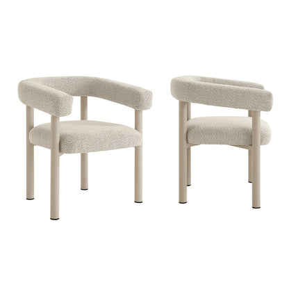 Nautica Outdoor Patio Aluminum Dining Armchairs Set of 2 - Ivory Taupe
