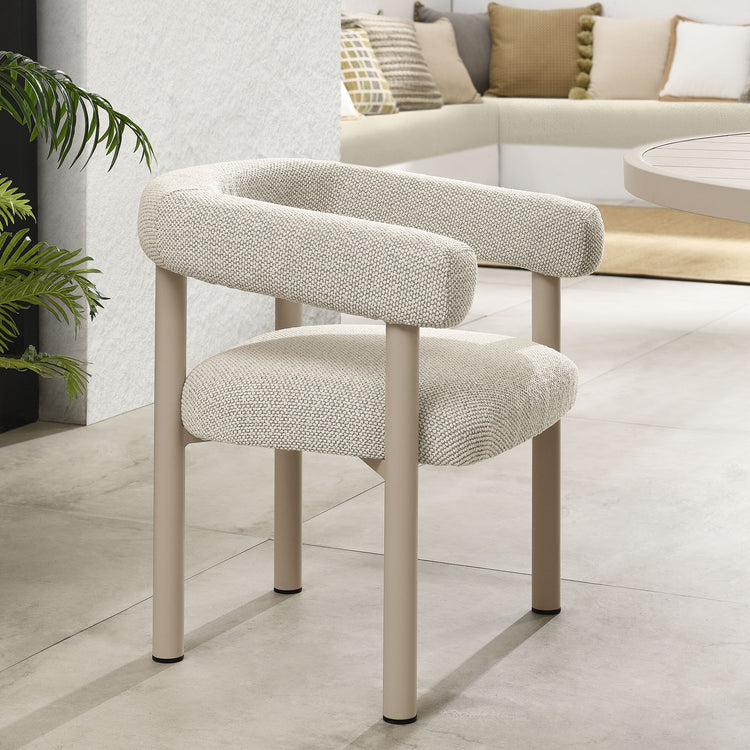 Nautica Outdoor Patio Aluminum Dining Armchairs Set of 2 - Ivory Taupe