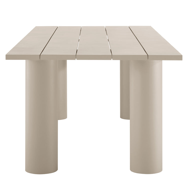 Nautica Outdoor Patio 87" Rectangular Aluminum Dining Table - Taupe