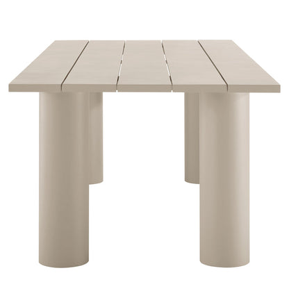 Nautica Outdoor Patio 87" Rectangular Aluminum Dining Table - Taupe