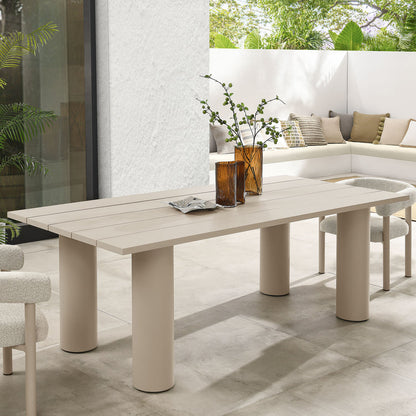 Nautica Outdoor Patio 87" Rectangular Aluminum Dining Table - Taupe