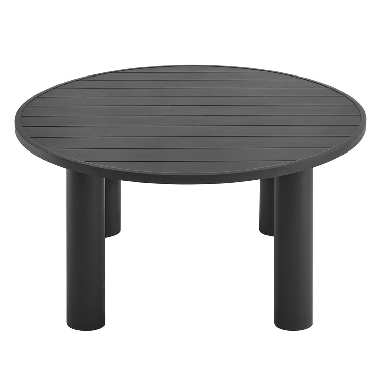 Nautica Outdoor Patio 60" Round Aluminum Dining Table - Graphite