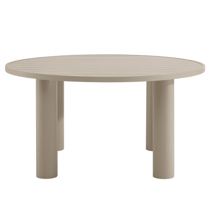 Nautica 5-Piece Round Outdoor Patio Aluminum Dining Table and Chairs Set - Ivory Taupe