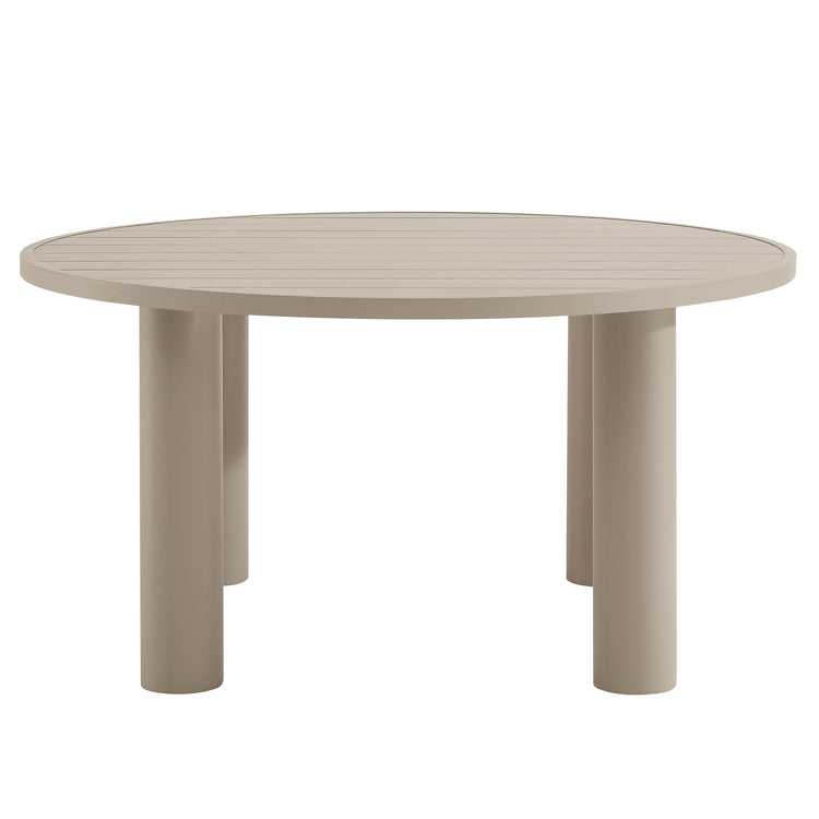 Nautica Outdoor Patio 60" Round Aluminum Dining Table - Taupe