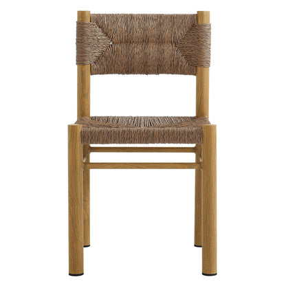 Parkland Outdoor Patio Rattan and Aluminum Dining Side Chairs Set of 2 - Natural