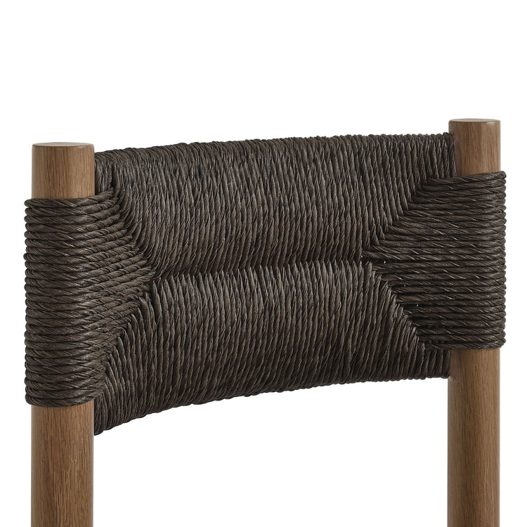 Parkland Outdoor Patio Rattan and Aluminum Dining Side Chairs Set of 2 - Walnut