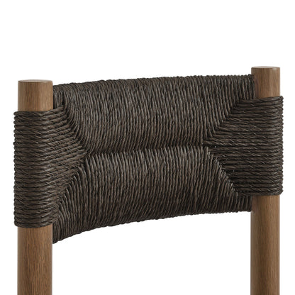 Parkland Outdoor Patio Rattan and Aluminum Dining Side Chairs Set of 2 - Walnut
