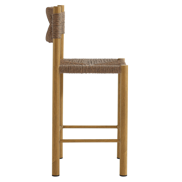 Parkland Outdoor Patio Rattan and Aluminum Counter Stools Set of 2 - Natural