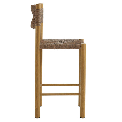 Parkland Outdoor Patio Rattan and Aluminum Counter Stools Set of 2 - Natural