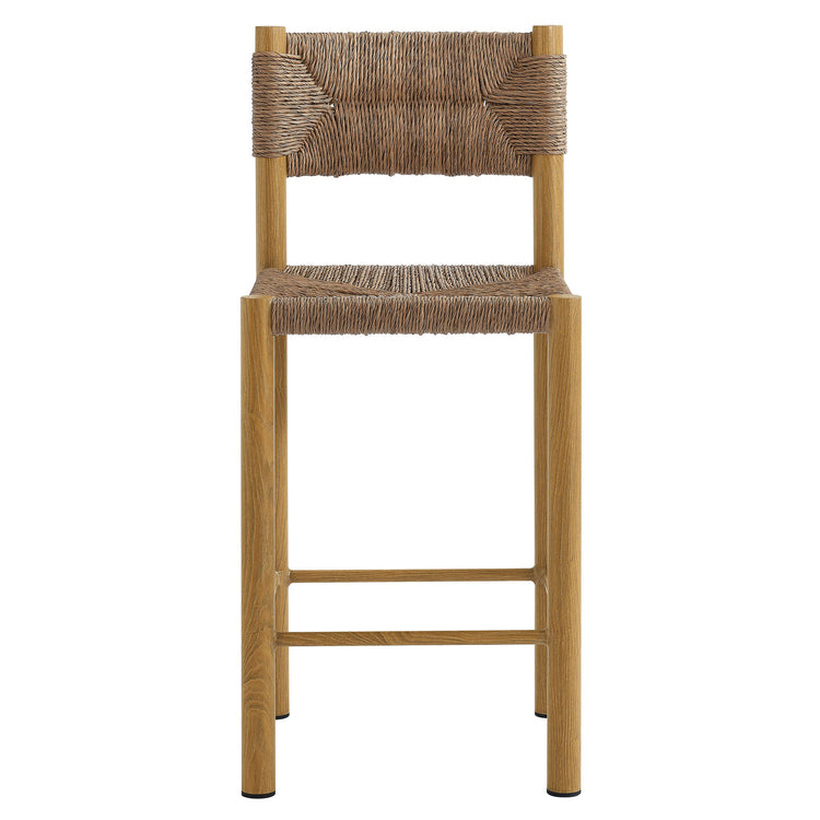Parkland Outdoor Patio Rattan and Aluminum Counter Stools Set of 2 - Natural