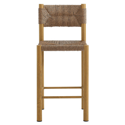 Parkland Outdoor Patio Rattan and Aluminum Counter Stools Set of 2 - Natural