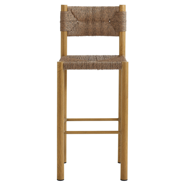 Parkland Outdoor Patio Rattan and Aluminum Bar Stools Set of 2 - Natural