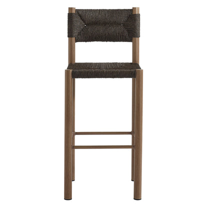 Parkland Outdoor Patio Rattan and Aluminum Bar Stools Set of 2 - Walnut