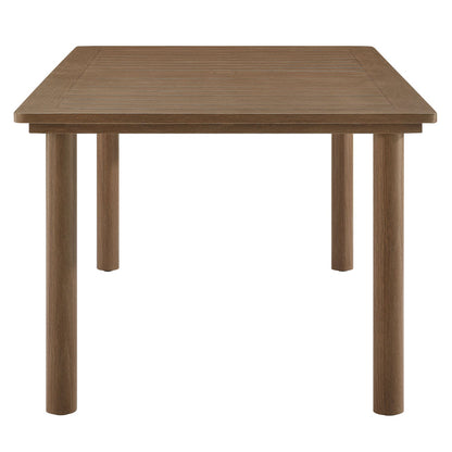 Parkland 7-Piece Rectangular Outdoor Patio Rattan and Aluminum Dining Table and Chairs Set - Walnut