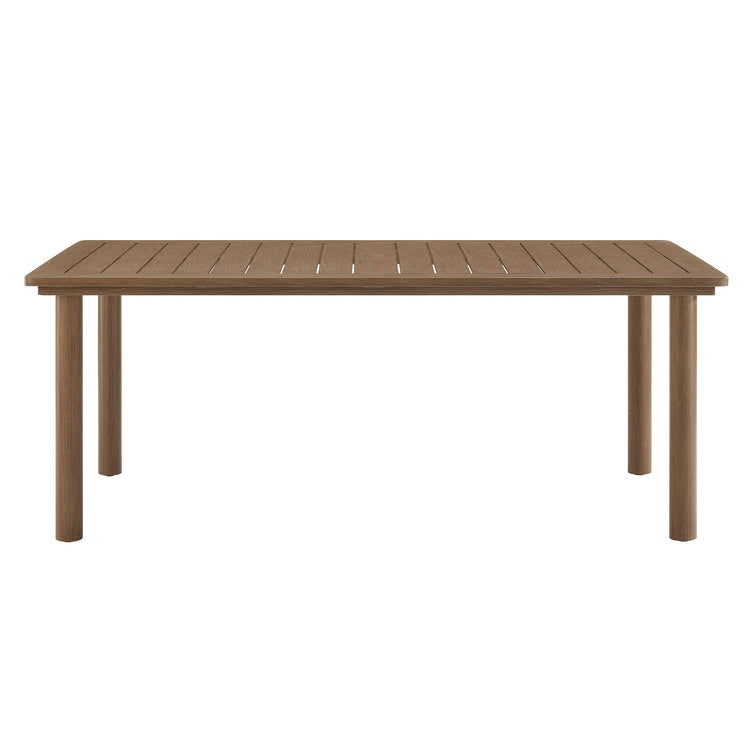 Parkland 76" Outdoor Patio Aluminum Dining Table - Walnut