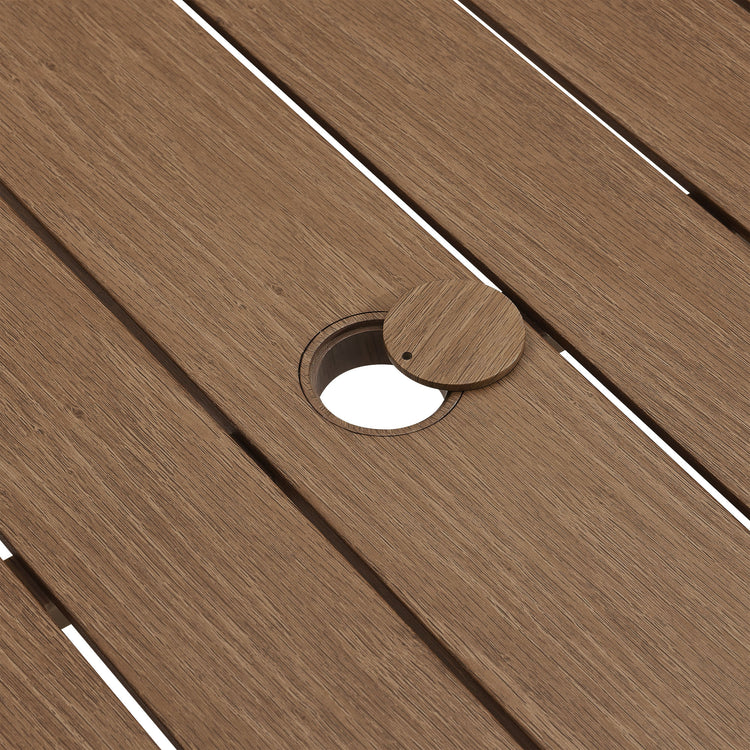 Parkland 76" Outdoor Patio Aluminum Dining Table - Walnut