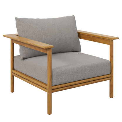 Wren 6-Piece Outdoor Patio Teak Wood Furniture Set - Natural Driftwood