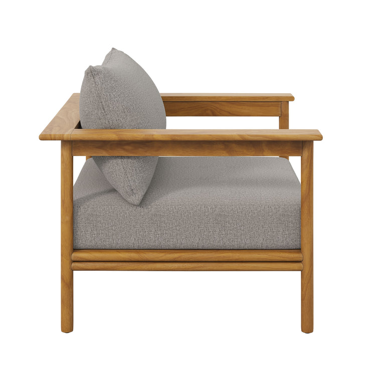 Wren Outdoor Patio Teak Wood Armchair - Natural Driftwood