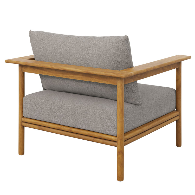 Wren Outdoor Patio Teak Wood Armchair Set of 2 - Natural Driftwood