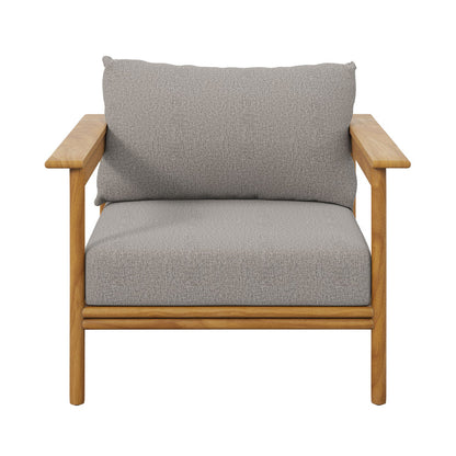 Wren Outdoor Patio Teak Wood Armchair - Natural Driftwood