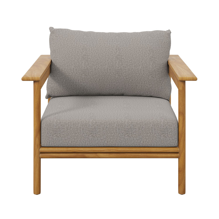 Wren Outdoor Patio Teak Wood Armchair Set of 2 - Natural Driftwood