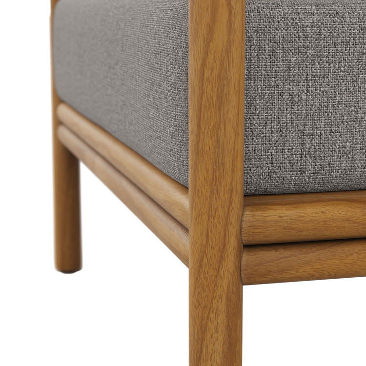 Wren Outdoor Patio Teak Wood Armchair - Natural Driftwood