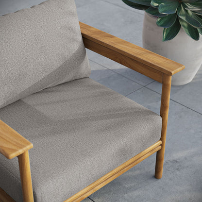 Wren Outdoor Patio Teak Wood Armchair - Natural Driftwood