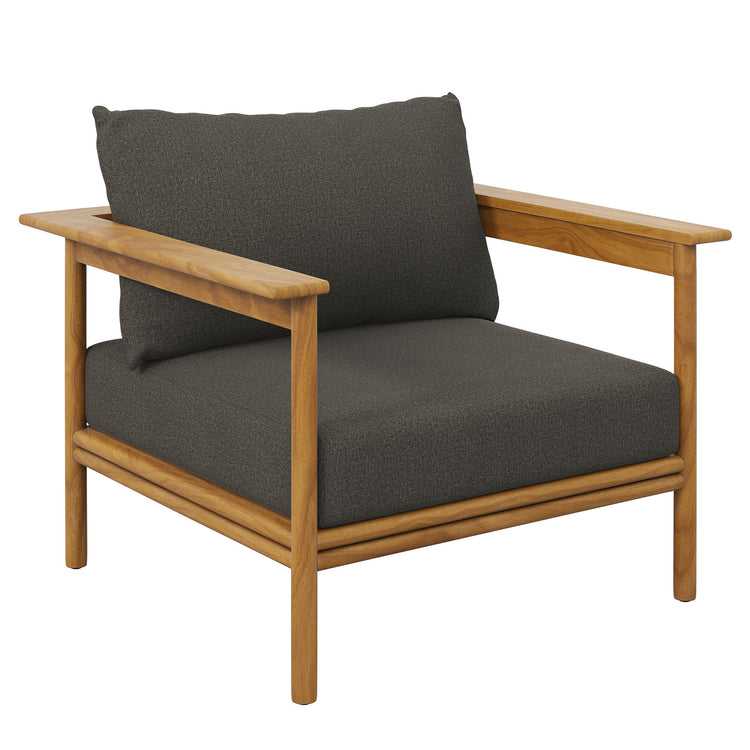 Wren 4-Piece Outdoor Patio Teak Wood Furniture Set - Natural Flint Gray
