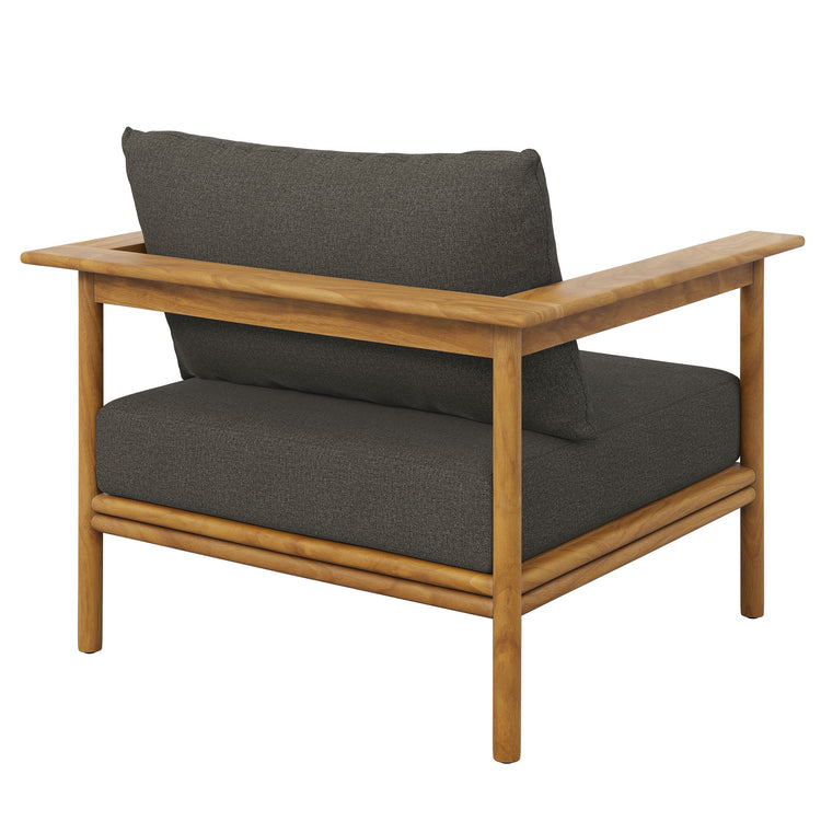 Wren Outdoor Patio Teak Wood Armchair - Natural Flint Gray