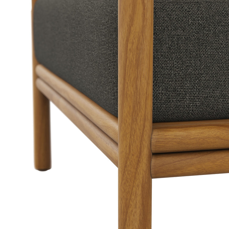 Wren Outdoor Patio Teak Wood Armchair - Natural Flint Gray